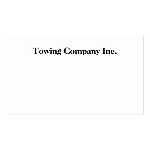 Towing Company Business Card (back side)