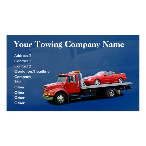 Towing Company Business Card (front side)