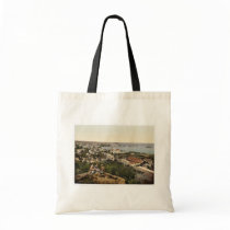 Town and harbor from St. Dimila, Beyrout, Holy Lan Canvas Bag