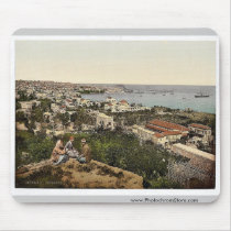 Town and harbor from St. Dimila, Beyrout, Holy Lan Mouse Pad