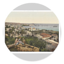 Town and harbor from St. Dimila, Beyrout, Holy Lan Stickers