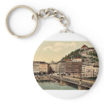 Town bridge, convent and Kapuzinerberg, Salzburg, Key Chains