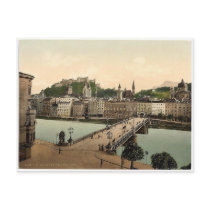 Town bridge, Salzburg, Austro-Hungary rare Photoch Post Card
