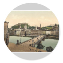 Town bridge, Salzburg, Austro-Hungary rare Photoch Sticker