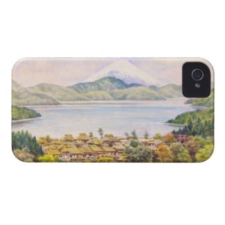 Town by Lake Near Mt.Fuji Ozawa J R scenery iPhone 4 Case-Mate Case