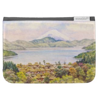 Town by Lake Near Mt.Fuji Ozawa J R scenery Kindle Case