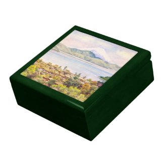 Town by Lake Near Mt.Fuji Ozawa J R scenery Gift Box