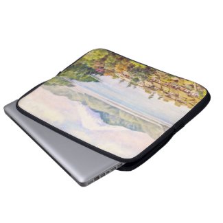 Town by Lake Near Mt.Fuji Ozawa J R scenery Laptop Sleeve