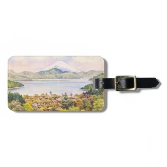 Town by Lake Near Mt.Fuji Ozawa J R scenery Tag For Bags