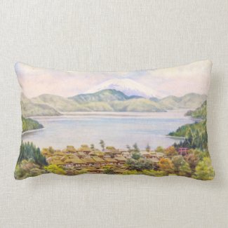 Town by Lake Near Mt.Fuji Ozawa J R scenery Pillow