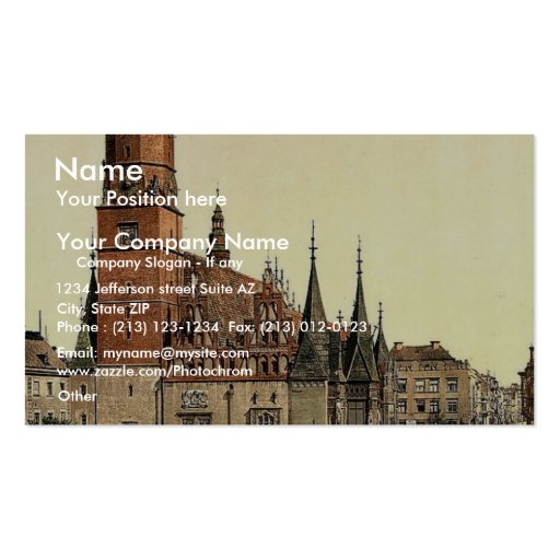 Town hall, Breslau, Silesia, Germany (i.e., Wrocla Business Cards (front side)