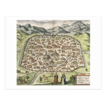 Town map of Damascus, Syria, 1620 (engraving) Post Cards