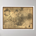 Town of Boston Map - 1769 Print
