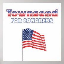 Townsend for Congress Patriotic American Flag Print