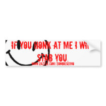 TOXIC 86- Honk and stab bumper sticker