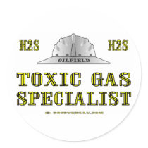 Toxic Gas Specialist, Oil Field Sticker by boozykelly Toxic Gas Specialist, Oil Field Sticker