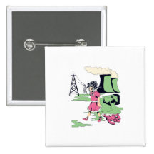 toxic girl vector illustration pinback button