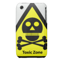 Toxic Zone Sign iPhone 3 Case-Mate Case