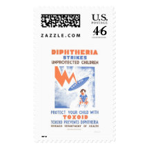 Toxoid Prevents Diptheria 1941 WPA Stamp