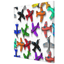 Toy Airplanes Wrapped Canvas 24x24" Canvas Print