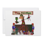 Toy Auction Elf holding toys and more at feed Custom Invitations