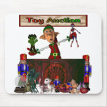 Toy Auction Elf holding toys and more at feed Mouse Pads