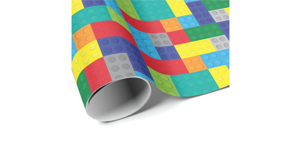 Toy Bricks Building Blocks Wrapping Paper Zazzle