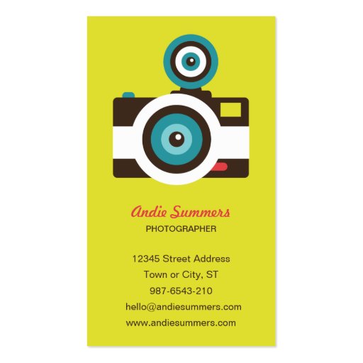 Toy Camera (Fisheye) Photographer Biz Card Business Card (front side)