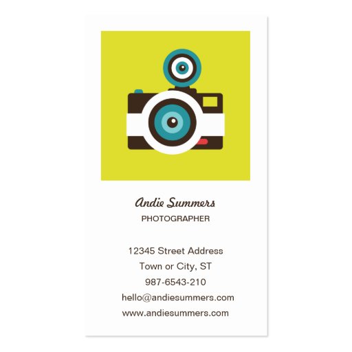 Toy Camera (Fisheye) Photographer Profile Card Business Card (front side)