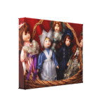 Toy - Dolls - A basket of Victorian dolls Gallery Wrapped Canvas