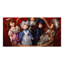 Toy - Dolls - A basket of Victorian dolls  Custom Photo Card