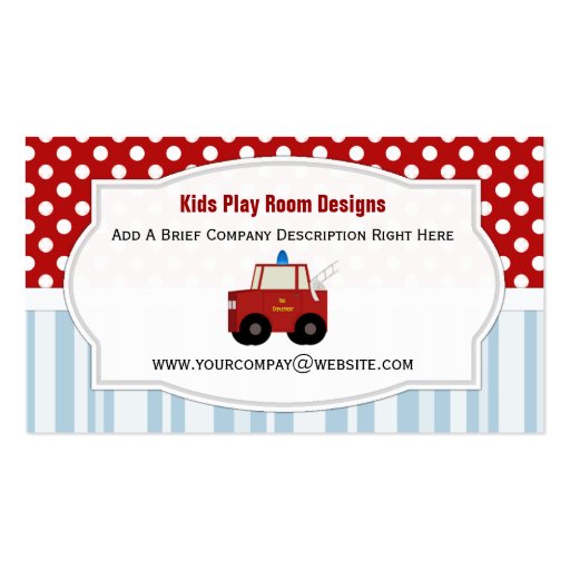 Toy Firetruck Business Cards (front side)