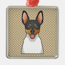 Toy Fox Terrier Cartoon Ornaments