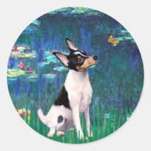 Toy Fox Terrier - Lilies 5 Sticker