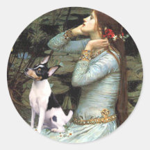 Toy Fox Terrier - Ophelia Seated Round Sticker
