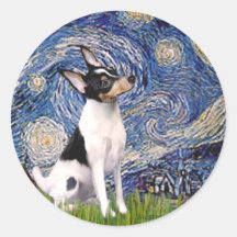 Toy Fox Terrier - Starry Night Sticker