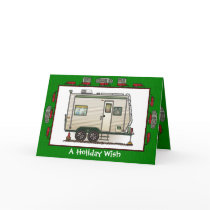 Toy Hauler Trailer Camper Holiday Wish cards by art1st Toy Hauler Trailer Camper Holiday Wish cards