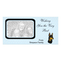 Toy Manchester Terrier - Blue Diamond Design Photo Greeting Card