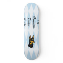 Toy Manchester Terrier - Blue Diamond Design Skate Board