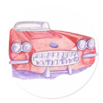 Toy Red Car Sticker
