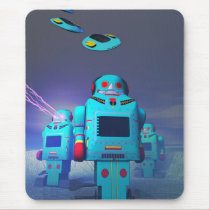 Toy Robos on the Attack Mousepad