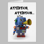 Toy robot happy birthday card