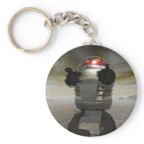 Toy robot on an Alien planet Keychain