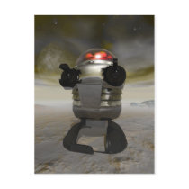 Toy robot on an Alien planet Postcard