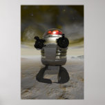 Toy robot on an Alien planet Poster