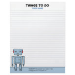 Toy Robot To Do List Personalized Letterhead