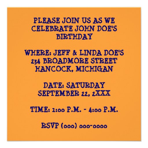TOY RR TRAIN TRACKS  ~BIRTHDAY PARTY INVITATION
