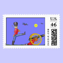 Toy Soldier and Toy Cannon...Postage. stamps