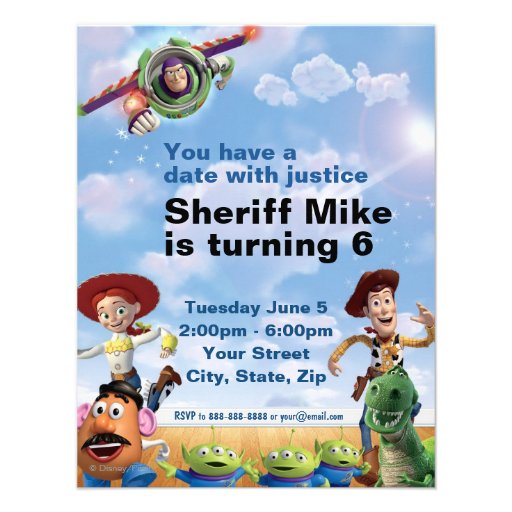 Toy Story Birthday Invitation 4.25" X 5.5" Invitation Card Zazzle