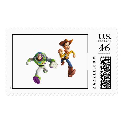 Toy Story Buzz Lightyear Woody running postage